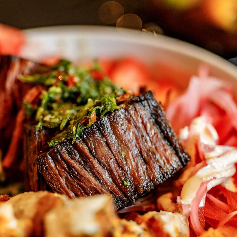 Churrasco bowl, closeup.